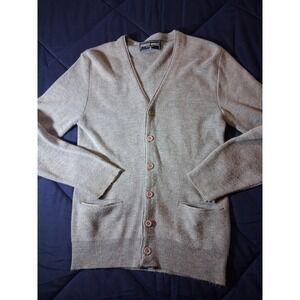 Robert Bruce Vintage Mens Gray Button Front V-Neck Cardigan Sweater Size S USA